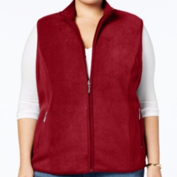 𝅺karen Scott Plus Size Zero proof Fleece Vest - Picture 1 of 3